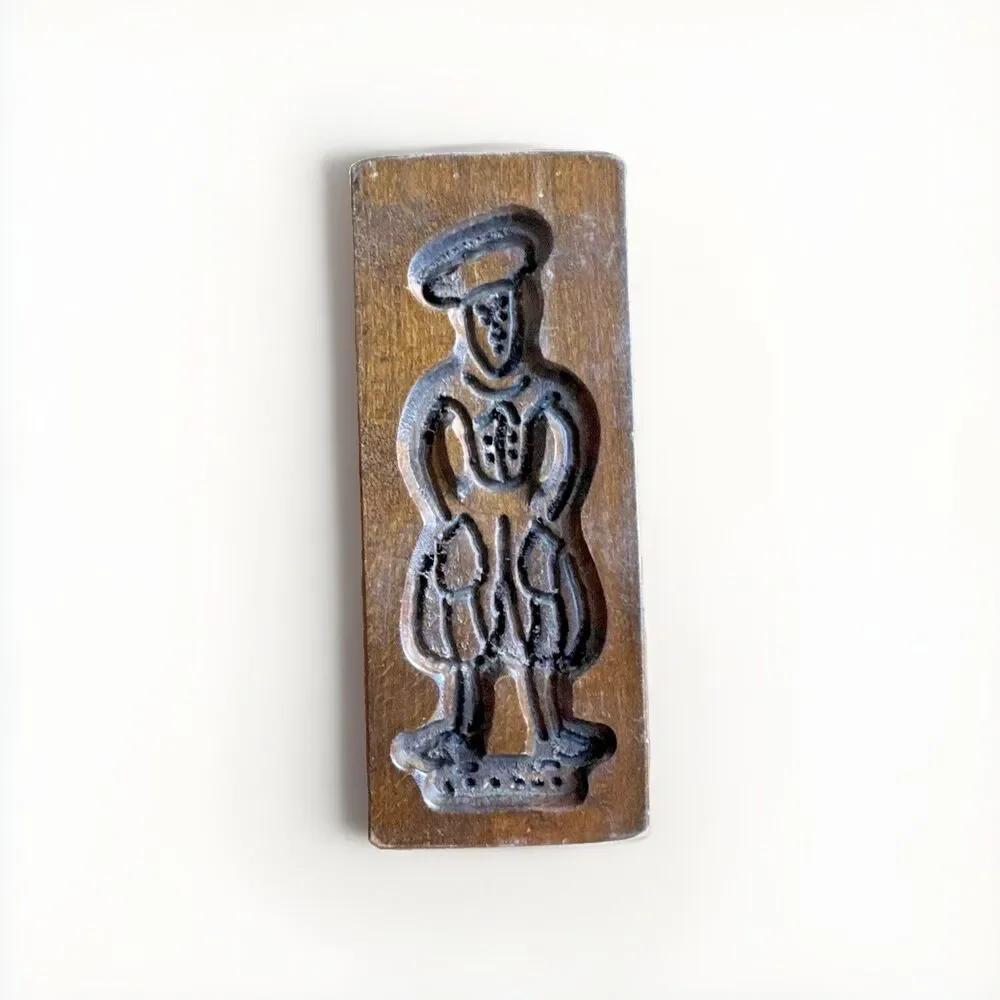 2 Vintage Dutch Hand-Carved Wooden Cookie/Biscuit Molds 7”x2.5”